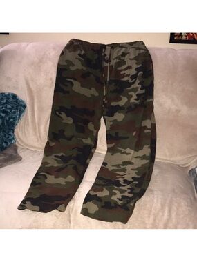 Covington large Men's Camo fleece Jogger Pants with pockets- Green & Brown